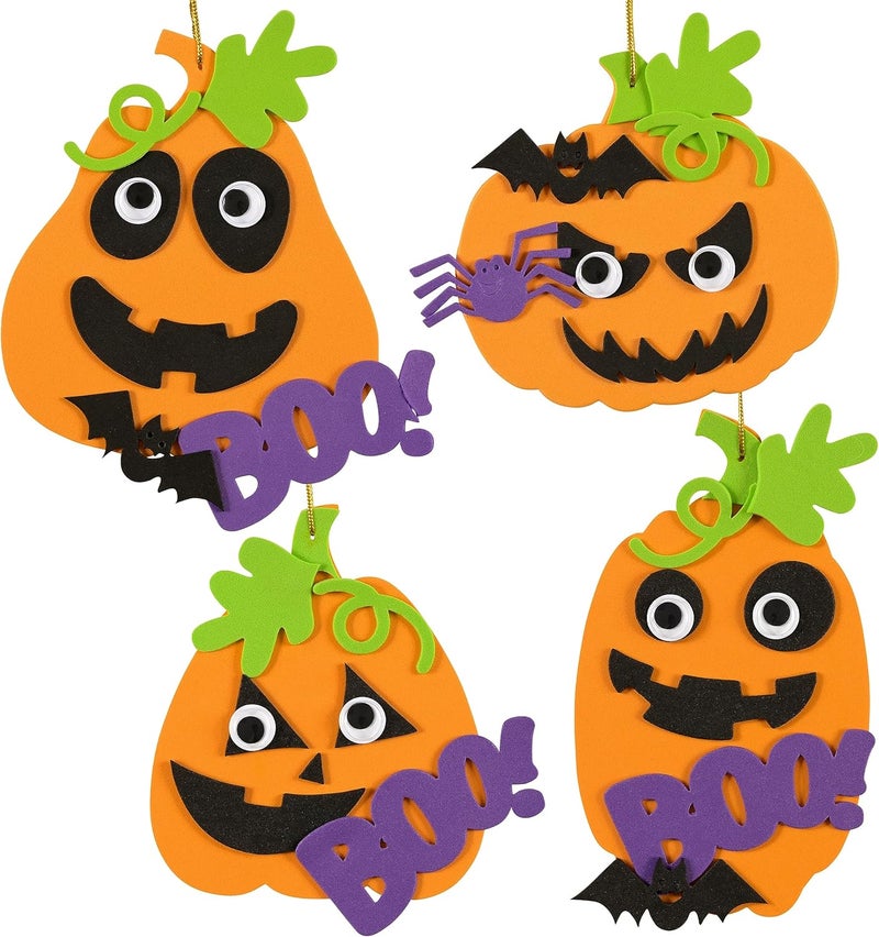 READY 2 LEARN Create Your Own Halloween Pumpkins | Set of 4 | Halloween Crafts for Kids Ages 4-8 | DIY Party Favors, Ornaments, Magnets and Decor - Image 1